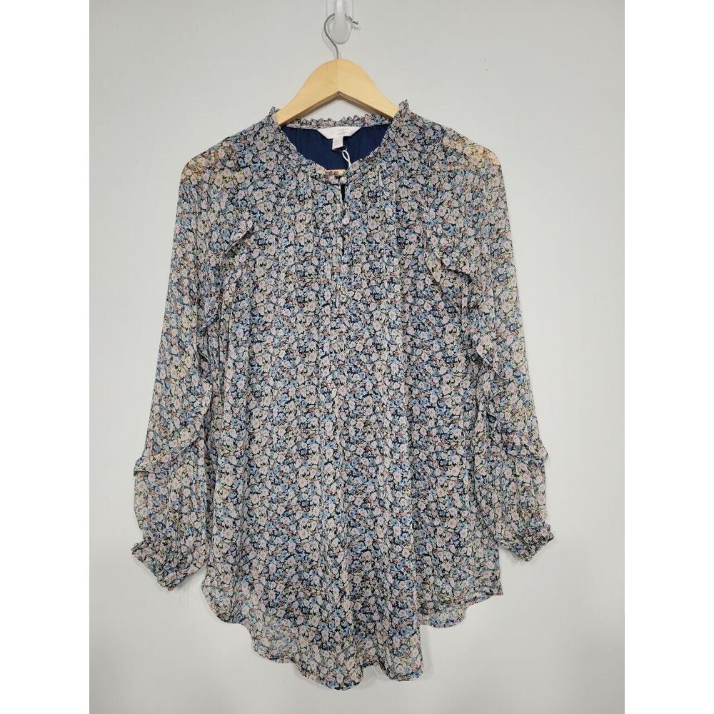 Lauren Conrad Floral Mock Neck‎ Tunic Women's XS